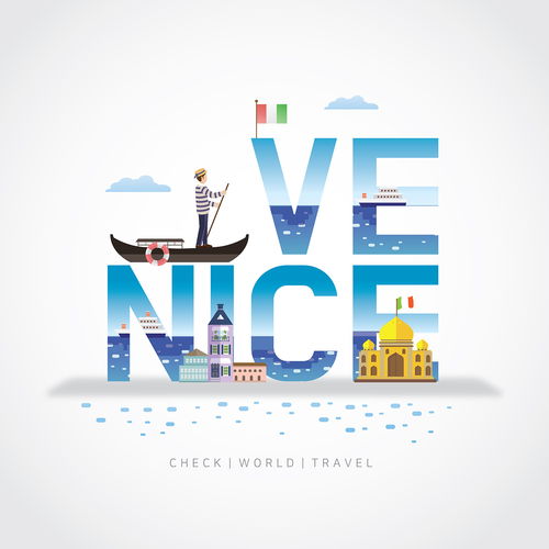 威尼斯 城堡古堡、水上項(xiàng)目與建筑插畫的完美交融